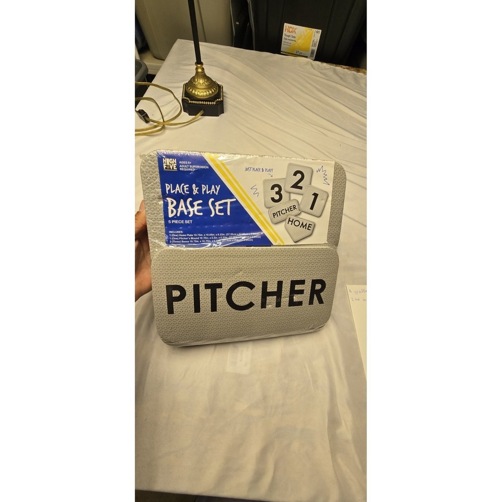 Place & Play Baseball Base Set Indoor Outdoor 1st 2nd 3rd Home Plate & Pitcher